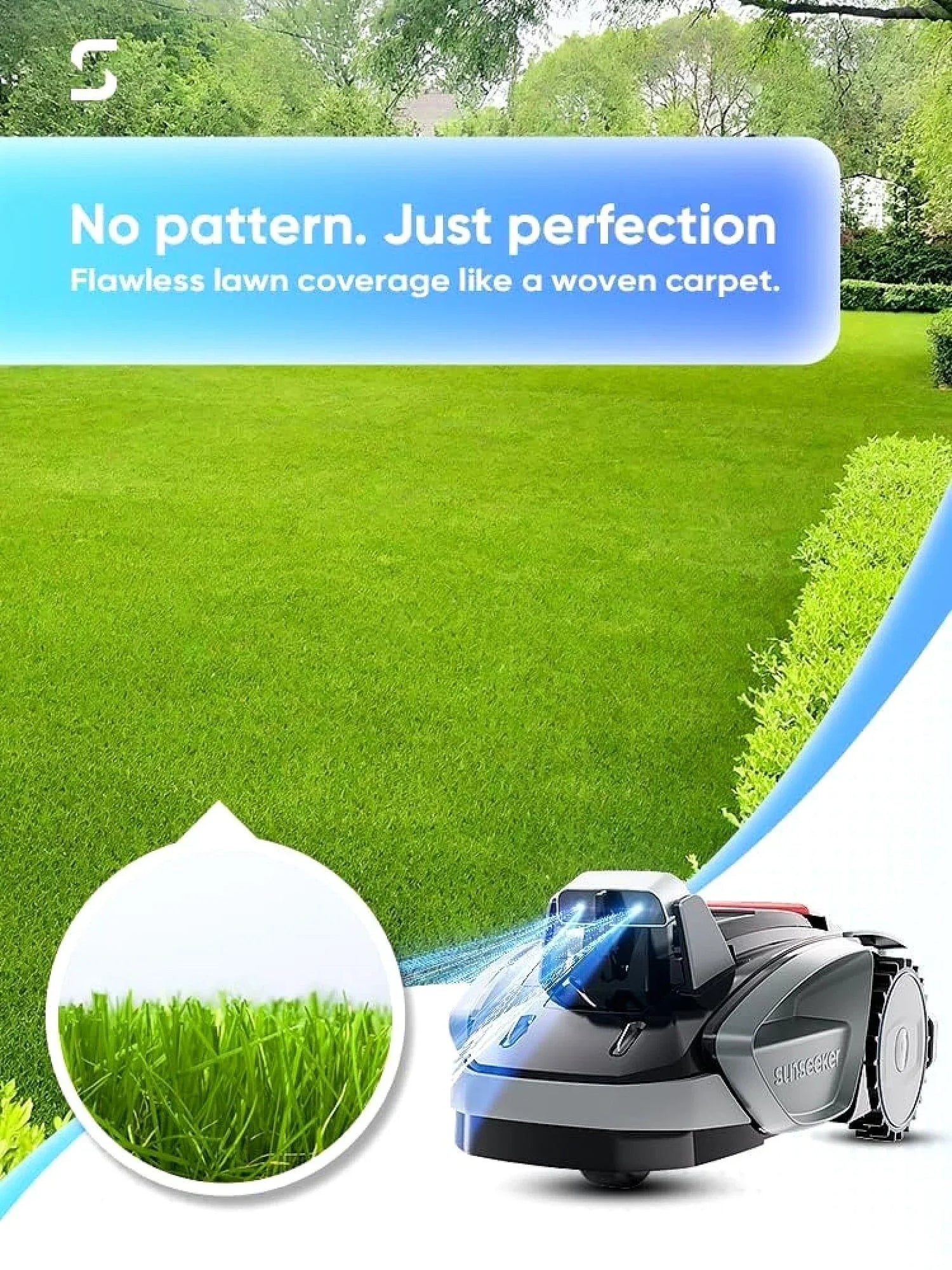 Sunseeker V3 Robotic Lawn Mower with AI Vision and Wireless Smart Navigation
