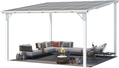 Aecojoy 12 ft x 12 ft White Aluminum Pergola with Canopys