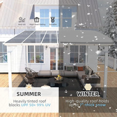 Aecojoy 12 ft x 12 ft White Aluminum Pergola with Canopys