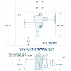 Backyard Discovery Skyfort II Wooden Swing Set with Wave Slide