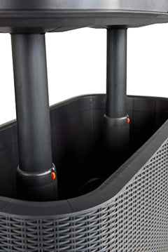 Keter Bevy Bar 2-in-1 Pop-Up Outdoor Cocktail Table & 15.85 Gallon Cooler, Anthracite Grey