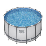 Bestway Steel Pro MAX 10 Foot x 30 Inch Round Metal Frame Above Ground Outdoor Backyard Swimming Pool Set with 330 GPH Filter Pumps